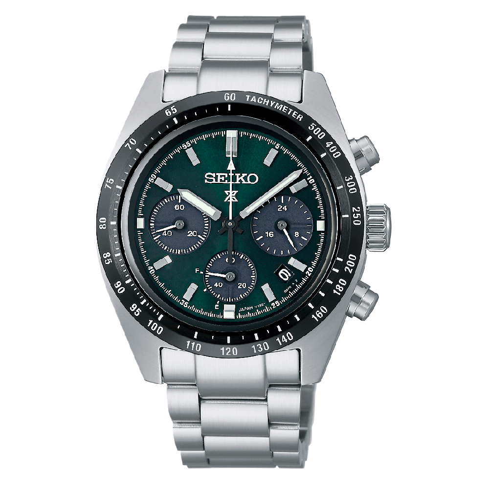 Seiko SSC933P1 Prospex Deep Green Speedtimer Solar Chronograph 39mm Green Dial Stainless Steel Men's Watch