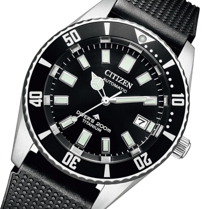 Citizen NB6021-17E Promaster Diver Super Titanium Automatic 41mm Black Dial Black Rubber Strap Men’s Watch