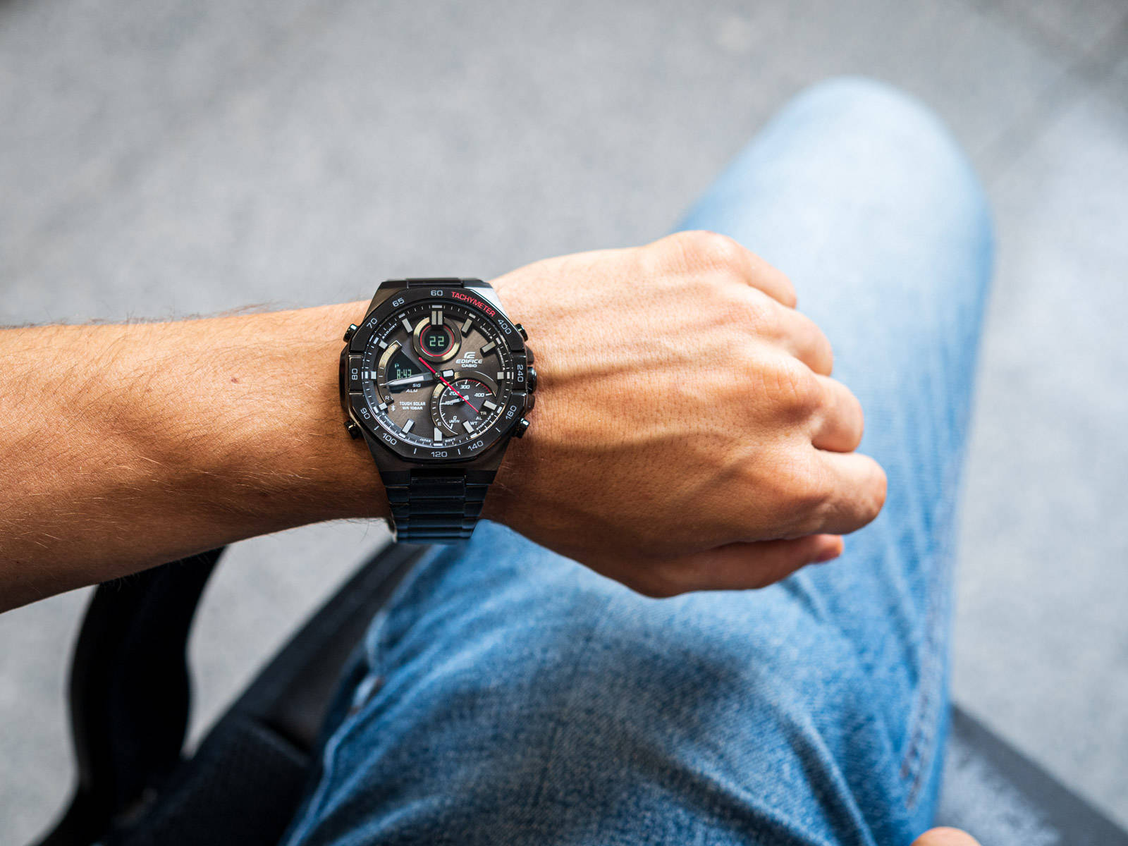 Casio edifice hot sale black steel