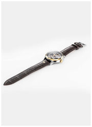 Roamer 101984 47 85 05 Competence Skeleton IV 43mm Silver Skeleton Dial Brown Leather Strap Men's Watch