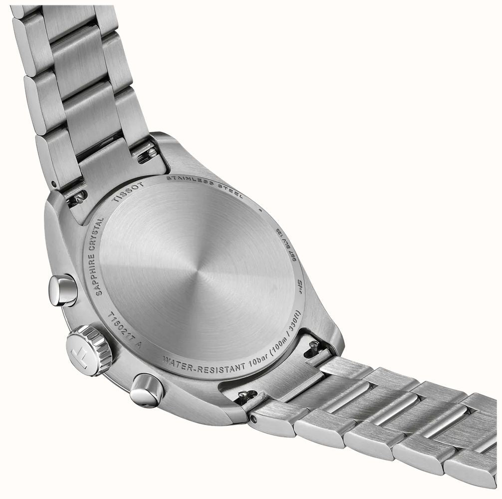 Tissot T1502171113100 PR 100 Quartz Chronograph (36mm) Light Blue Mother of Pearl Dial Stainless Steel Bracelet Women's Watch