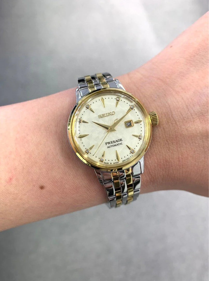 Seiko SRE010J1 Presage Cocktail Time White Lady Diamond Twist