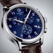 Tissot T1166171604700 Chrono XL Chronograph Blue Dial Brown Leather Strap Men's Watch