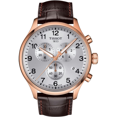 Tissot T1166173603700 Chrono XL Classic Rose Gold PVD Chronograph Leather Strap Men's Watch