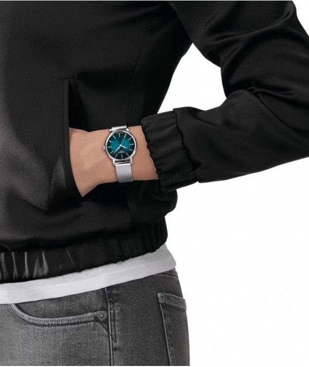 Tissot T1432101109100 Everytime Quartz Lady 34mm Turquoise Dial Steel Mesh Bracelet Women’s Watch - mzwatcheslk srilanka