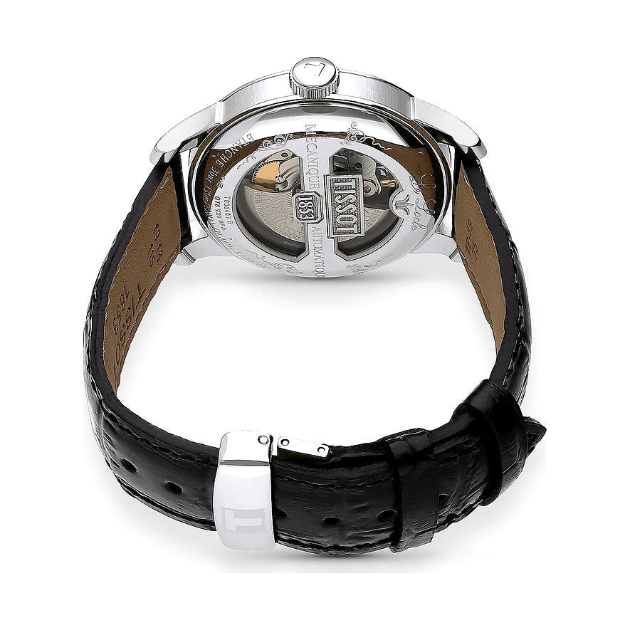 Tissot T0064071603300 Le Locle Powermatic 80 Silver Dial Black Leather Strap Men's Watch - mzwatcheslk srilanka