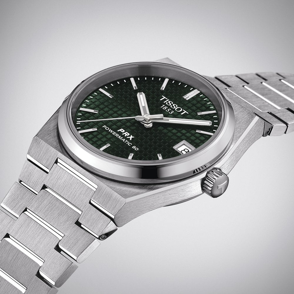 Tissot T1372071109100 PRX Powermatic 80 35mm Green Dial Stainless Steel Men's & Women's Watch