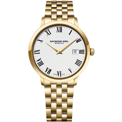 Raymond Weil  5485-P-00300 Toccata Gold Stainless Steel Bracelet White Dial Men’s Watch