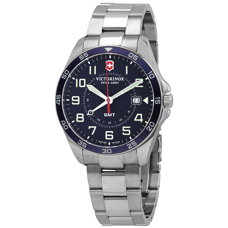 Victorinox Swiss Army241896 FieldForce GMT Stainless Steel Bracelet Blue Dial Men's Watch - mzwatcheslk srilanka