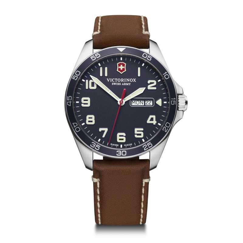 Victorinox Swiss Army 241848 Fieldforce Brown Leather Strap Blue Dial Men's Watch - mzwatcheslk srilanka