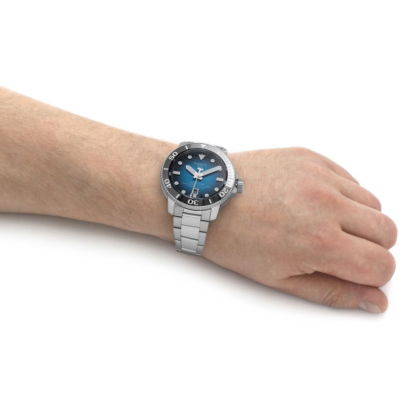 Tissot  T1206071104100 Seastar 2000 Pro Powermatic 80 Turquoise Dial Steel Bracelet Men's Watch - mzwatcheslk srilanka