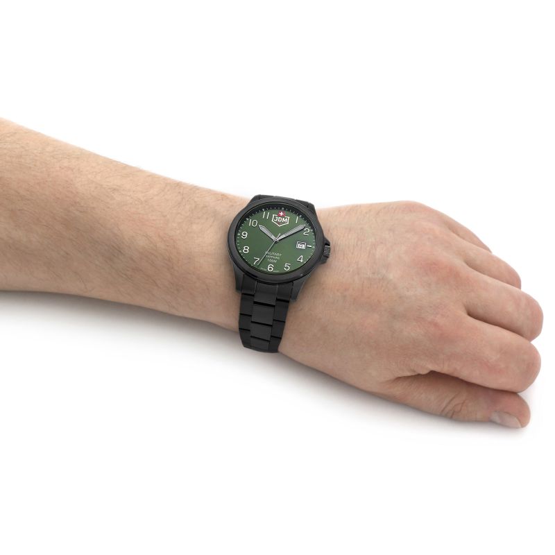 JDM Military JDM-WG001-08  Alpha I 940mm Green Dial Black PVD Steel Men's Watch - mzwatcheslk srilanka