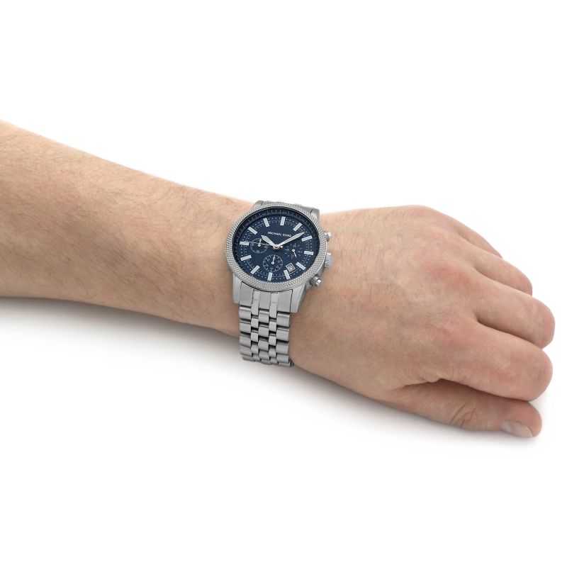 Michael Kors MK8952 Hutton Stainless Steel Blue Chronograph Men's Watch