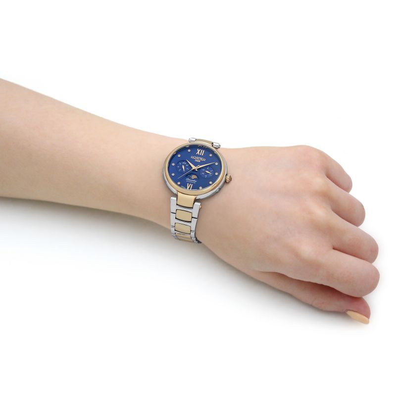 Roamer  858801 48 49 50 Dreamline Moonphase Blue MOP Dial Two Tone Steel Bracelet Women's Watch - mzwatcheslk srilanka