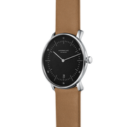 STERNGLAS S01-NA03-PR01 Naos Black Dial Brown Leather Strap Men's Watch - mzwatcheslk srilanka