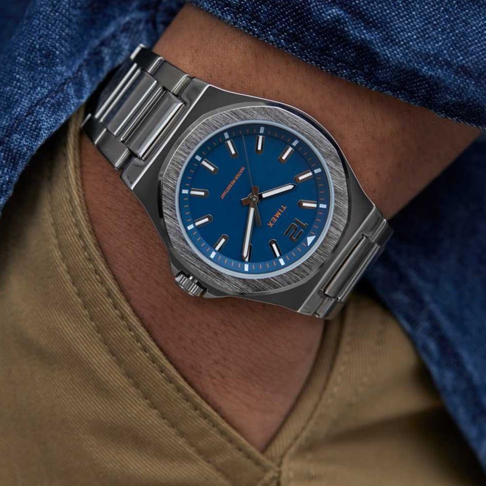 Timex TW2V02000 Essex Ave Blue Dial Stainless Steel Bracelet Men's Watch - mzwatcheslk srilanka