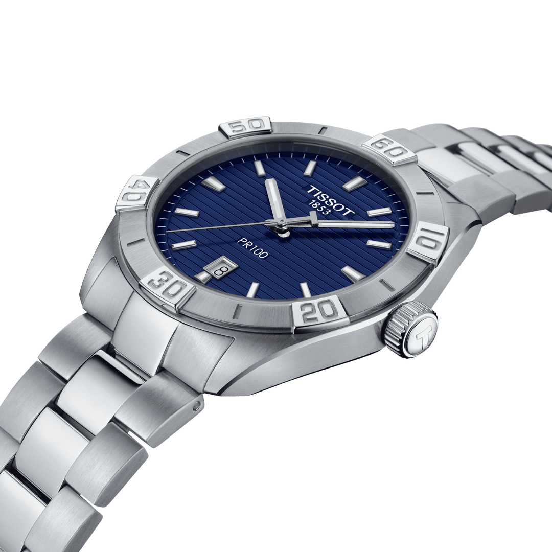 Tissot T1016101104100 PR100 Sport Blue Dial Stainless Steel Bracelet Men's Watch - mzwatcheslk srilanka