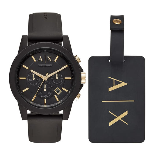 Armani Exchange AX-7105 Silicone Tag Gift Set Men's Watch - mzwatcheslk srilanka