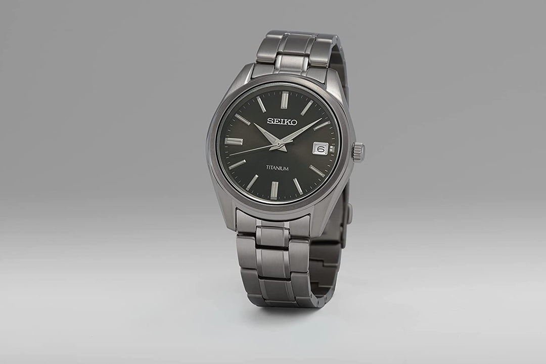 Seiko  SUR375P1 Quartz Titanium Black Dial Men's Watch(AVAILABLE ONLINE) - mzwatcheslk srilanka