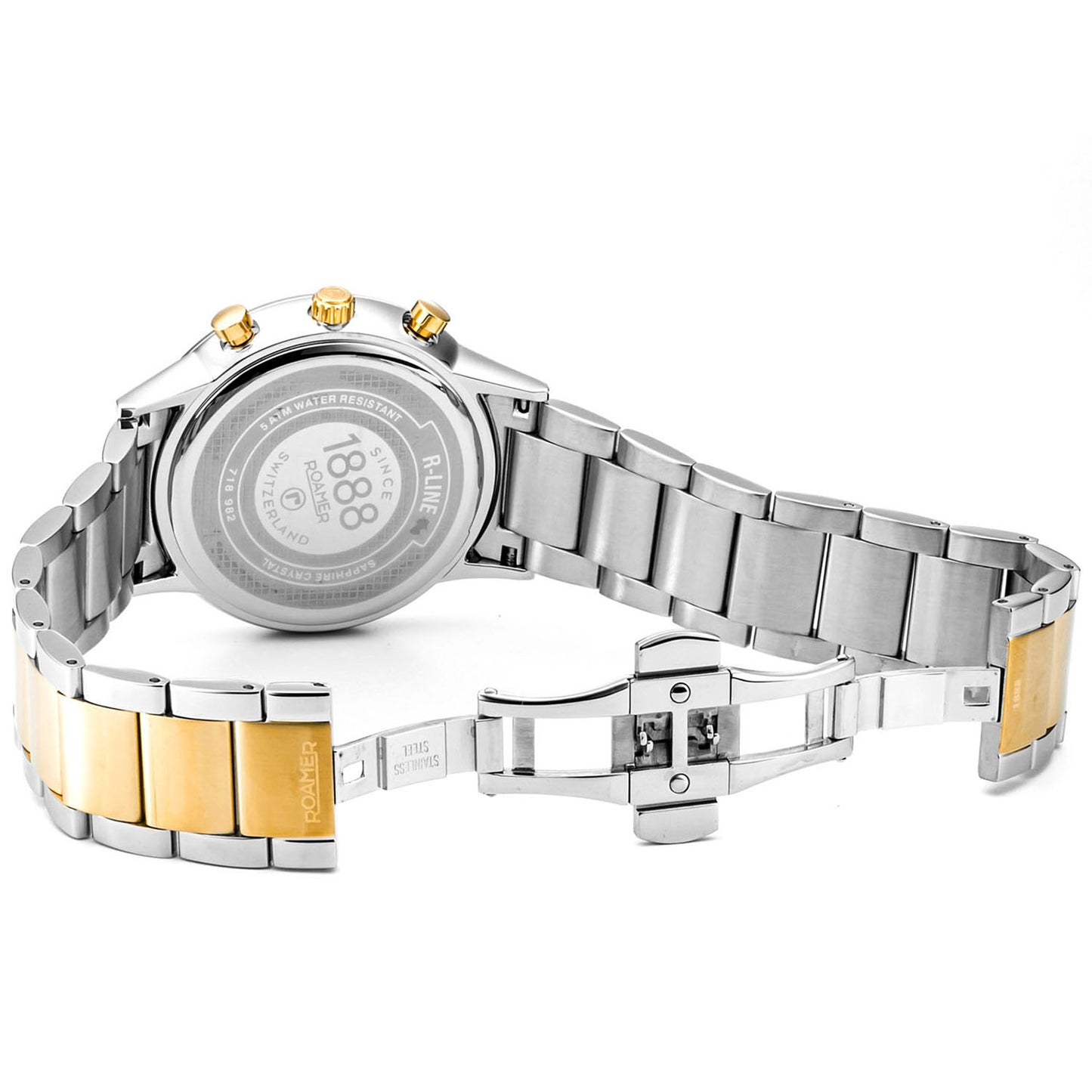 Roamer 718982 48 15 70 R Line White Dial Two Tone Steel Bracelet Men's Watch - mzwatcheslk srilanka