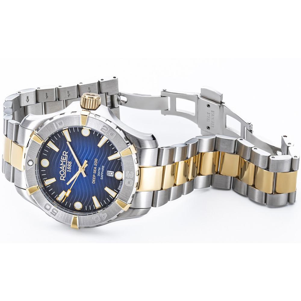 Roamer 860833 47 45 70 Deep Sea 200 Blue Dial Two Tone Steel Bracelet Men's Watch - mzwatcheslk srilanka