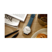 STERNGLAS S01-HH10-VI13 Hamburg White Dial Blue Leather Strap Men's Watch - mzwatcheslk srilanka