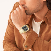 Fossil FS5932 Inscription Black Dial Gold Stainless Steel Bracelet Men's Watch - mzwatcheslk srilanka