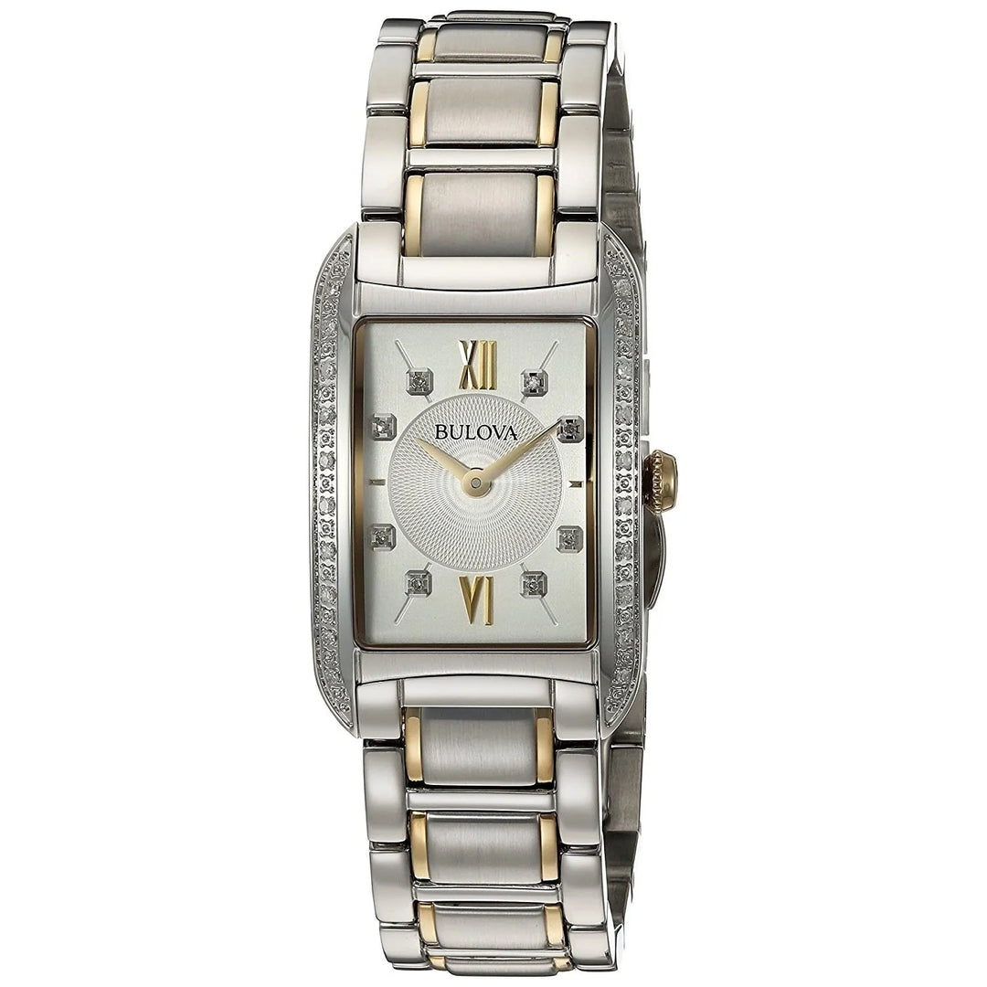 Bulova 98R227 Silver Diamond Set Quartz Women's Watch - mzwatcheslk srilanka