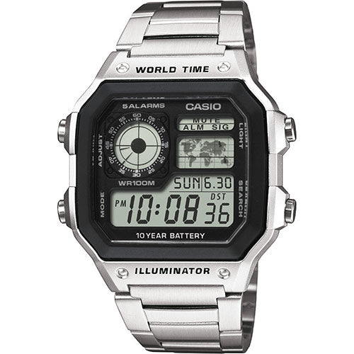 Casio Digital Multifunction World Timer Quartz AE-1200WHD-1AVEF Men's Watch - mzwatcheslk srilanka