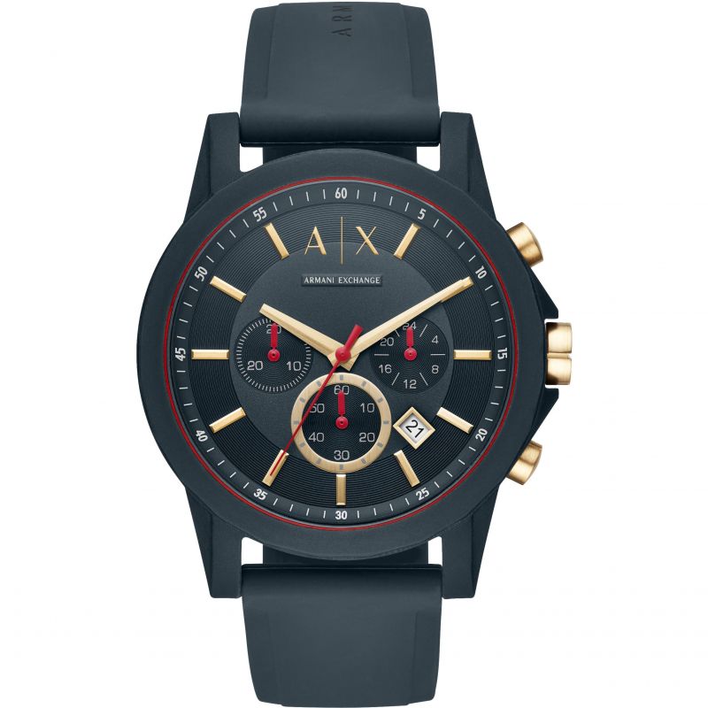 Armani Exchange AX1335 Chronograph Dial Blue Silicone Strap Men's Watch - mzwatcheslk srilanka