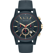 Armani Exchange AX1335 Chronograph Dial Blue Silicone Strap Men's Watch - mzwatcheslk srilanka