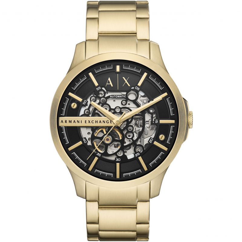 Armani Exchange AX2419 Automatic Black Skeleton Dial Stainless Steel Bracelet Men's Watch - mzwatcheslk srilanka