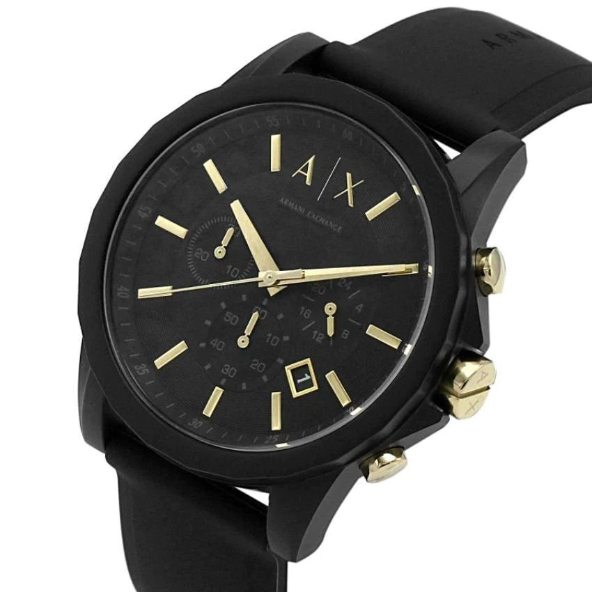 Armani exchange best sale black silicone watch