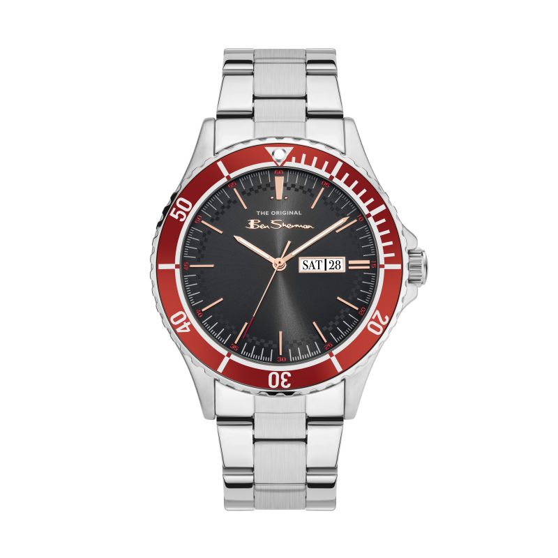 Ben Sherman  BS045SM  Stainless Steel Bracelet Black Sunray Dial Men's Watch - mzwatcheslk srilanka