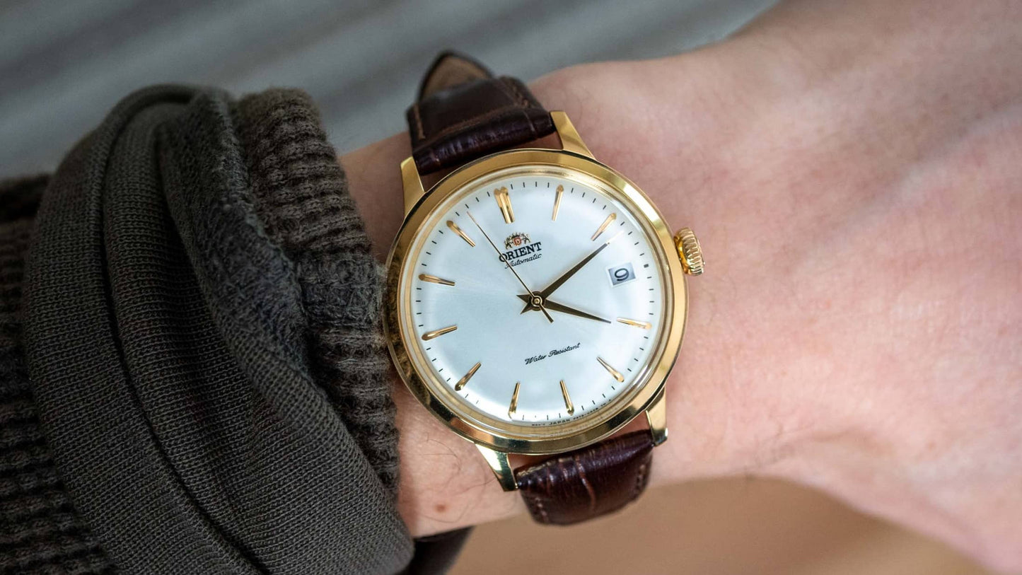 Orient Classic Bambino 38mm White Dial Automatic RA-AC0M01S10B Leather ...
