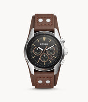 Fossil CH2891 Coachman  Black Chronograph Dial  Brown Leather Cuff Strap  Men's Watch - mzwatcheslk srilanka