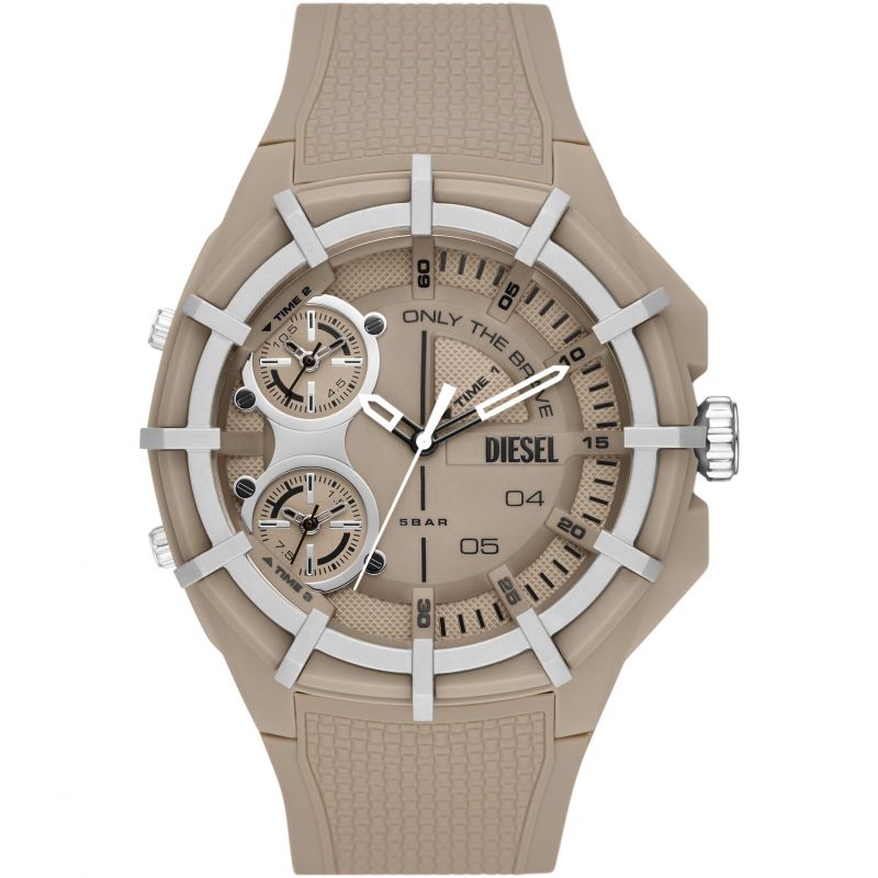 Diesel Framed DZ1990 Three-Hand Brown Silicone  Men's Watch - mzwatcheslk srilanka