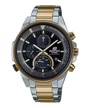Casio Edifice EFS-S590SG-1AVUEF Slim Sapphire Chronograph Two-Tone Steel Bracelet Black Dial  Mens Watch - mzwatcheslk srilanka