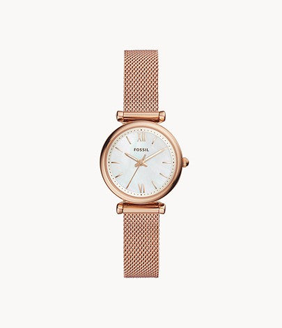 Fossil  Carlie ES4433 Mother-of-Pearl Dial  Rose Gold Mesh Bracelet Women's Watch(PRE-ORDER 5-9 DAYS) - mzwatcheslk srilanka