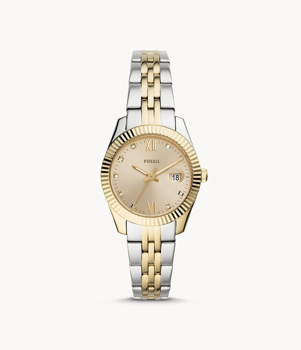 Fossil ES4949  Scarlette Mini Gold Dial Two Tone Stainless Steel Bracelet Women's Watch - mzwatcheslk srilanka