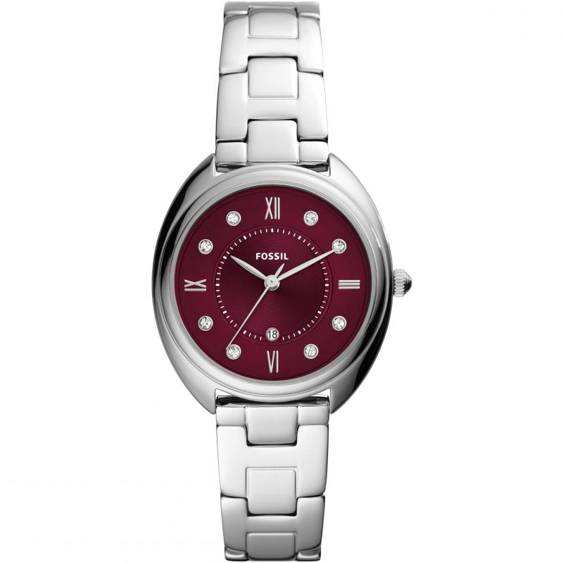 Fossil ES5126 Gabby Crystal Accents Stainless Steel Red Dial Quartz  Women's Watch - mzwatcheslk srilanka