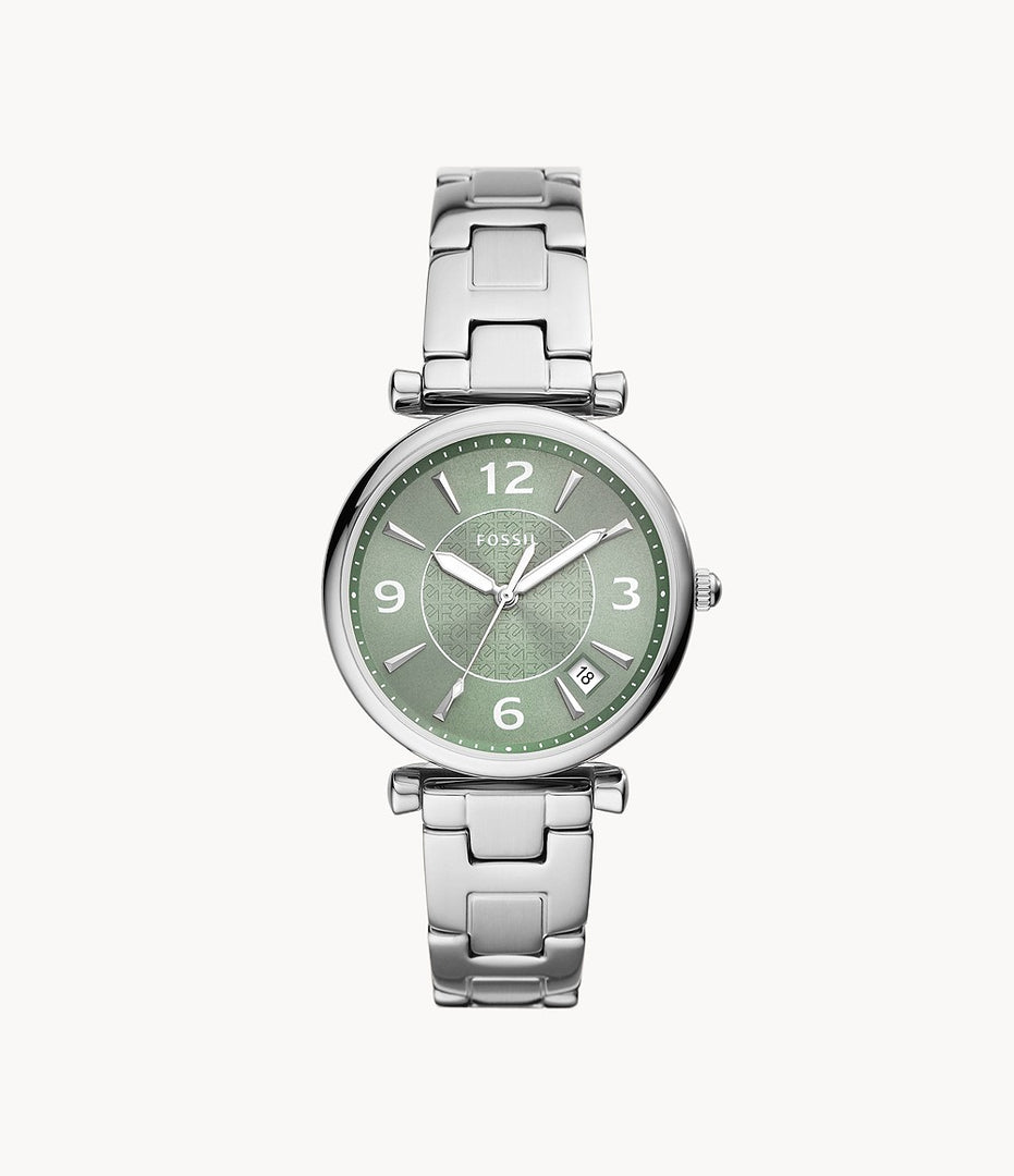 Fossil ES5157  Carlie Stainless Steel Green Dial Quartz Women's Watch - mzwatcheslk srilanka