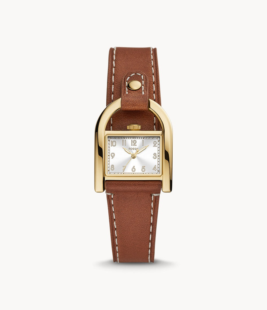 Fossil  ES5264 Harwell Silver Dial Brown Leather Strap Women's Watch - mzwatcheslk srilanka