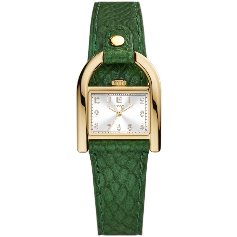 Fossil ES5267 Harwell Silver Dial Green Eco Leather Strap Women's Watch - mzwatcheslk srilanka