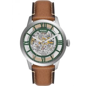 Fossil Townsman ME3234 Automatic Skeleton Dial Brown Leather Strap Men's Watch - mzwatcheslk srilanka