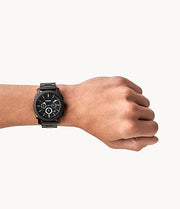 Fossil FS4552 Machine Black Chronograph Dial Black Stainless Steel Bracelet Men's Watch - mzwatcheslk srilanka