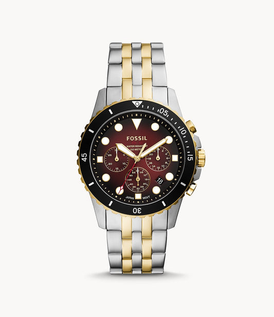 Fossil FS5881 FB-01 Chronograph Two Tone Stainless Steel Red Dial Quartz  Men's Watch - mzwatcheslk srilanka