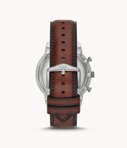 Fossil FS5982 Neutra Rose Gold Chronograph Dial Brown Eco Leather Strap Men's Watch - mzwatcheslk srilanka