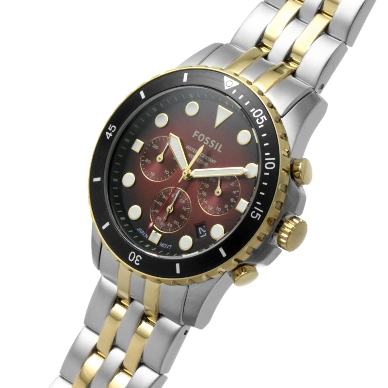 Fossil FS5881 FB-01 Chronograph Two Tone Stainless Steel Red Dial Quartz  Men's Watch - mzwatcheslk srilanka