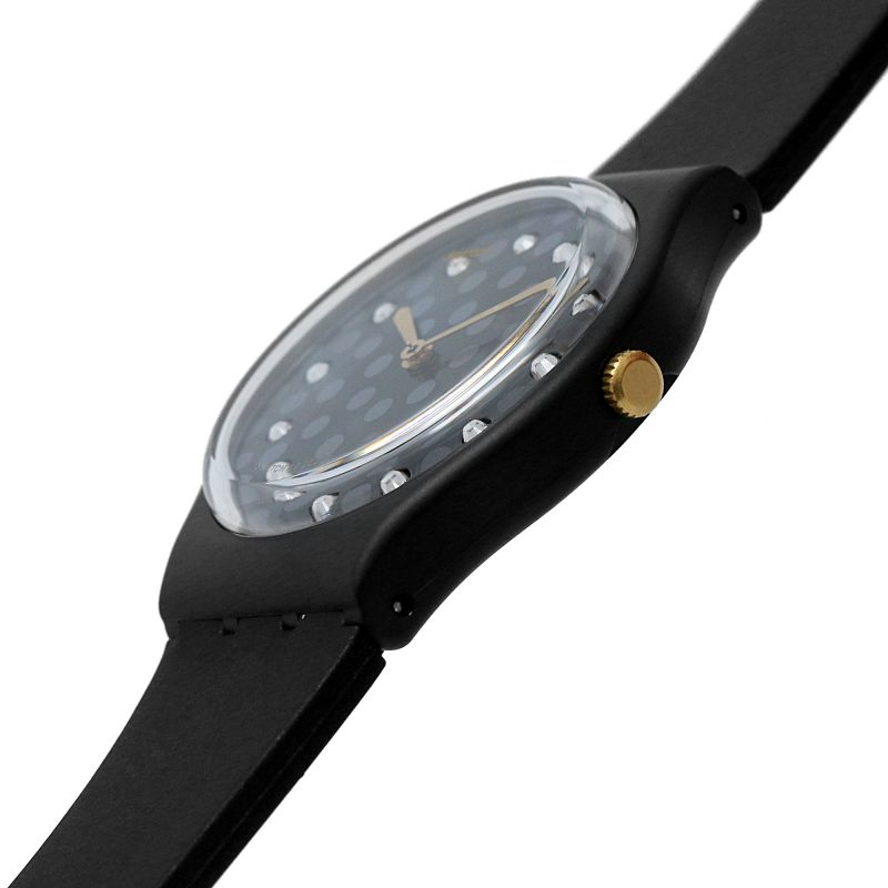 Swatch SO31B102 Bioceramic SPARKLE NIGHT Black Silicone Women's Watch - mzwatcheslk srilanka